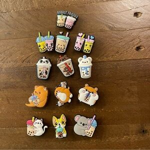 13 Assorted Boba Lovers Crocs Charm Piece Set‎
